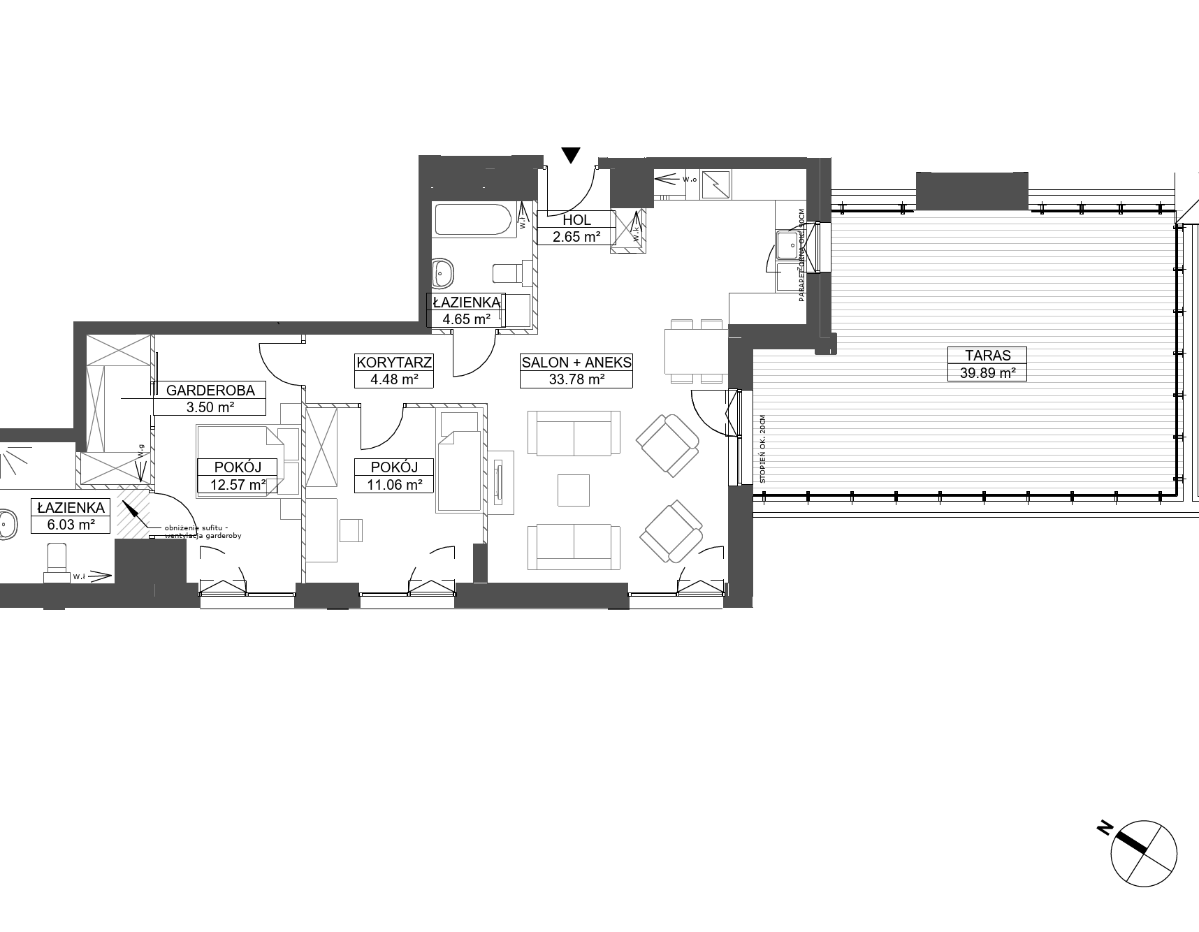 Plan 3 pok. 79m²