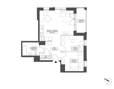 Plan 3 pok. 58m²