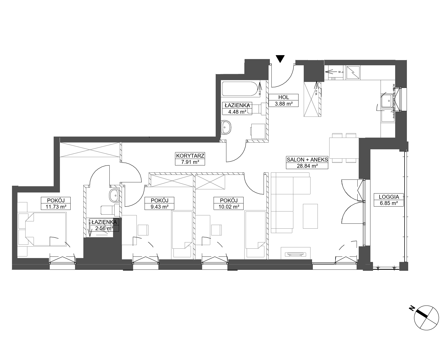 Plan 4 pok. 79m²