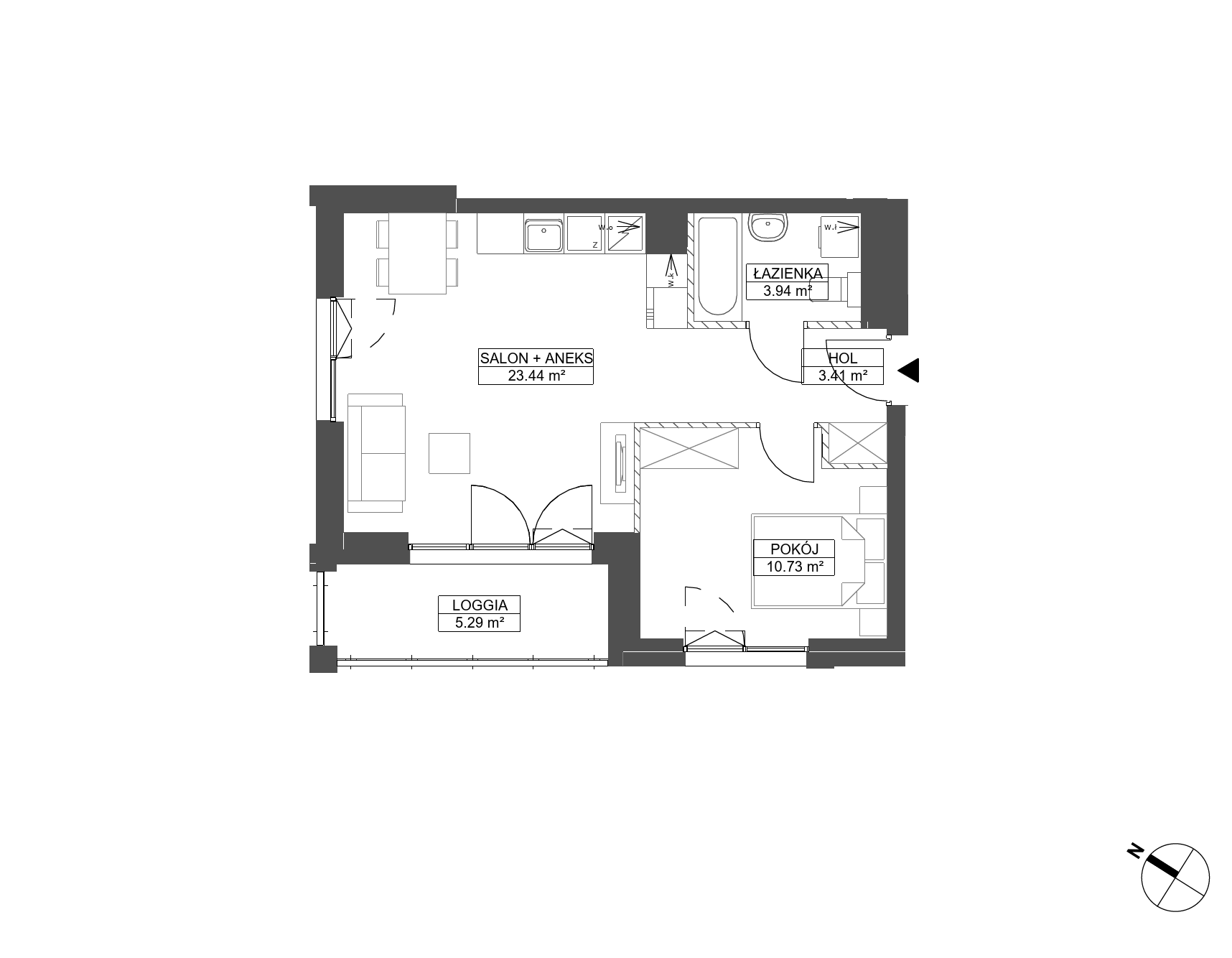 Plan 2 pok. 42m²