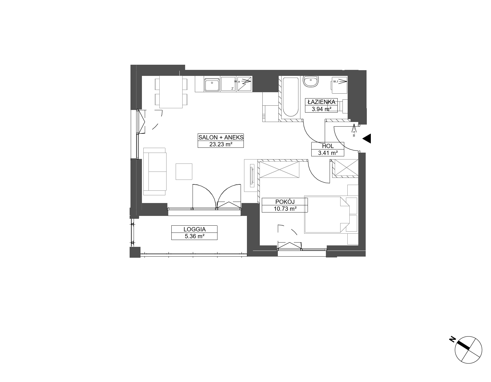 Plan 2 pok. 41m²