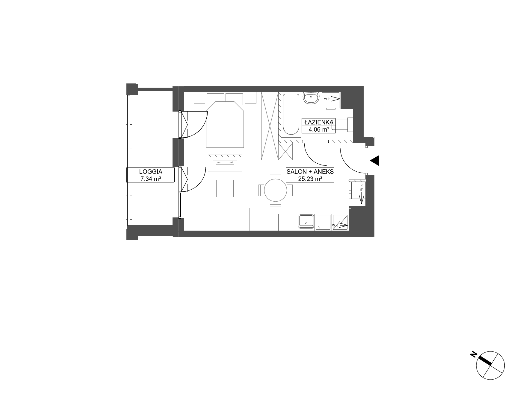 Plan 1 pok. 29m²