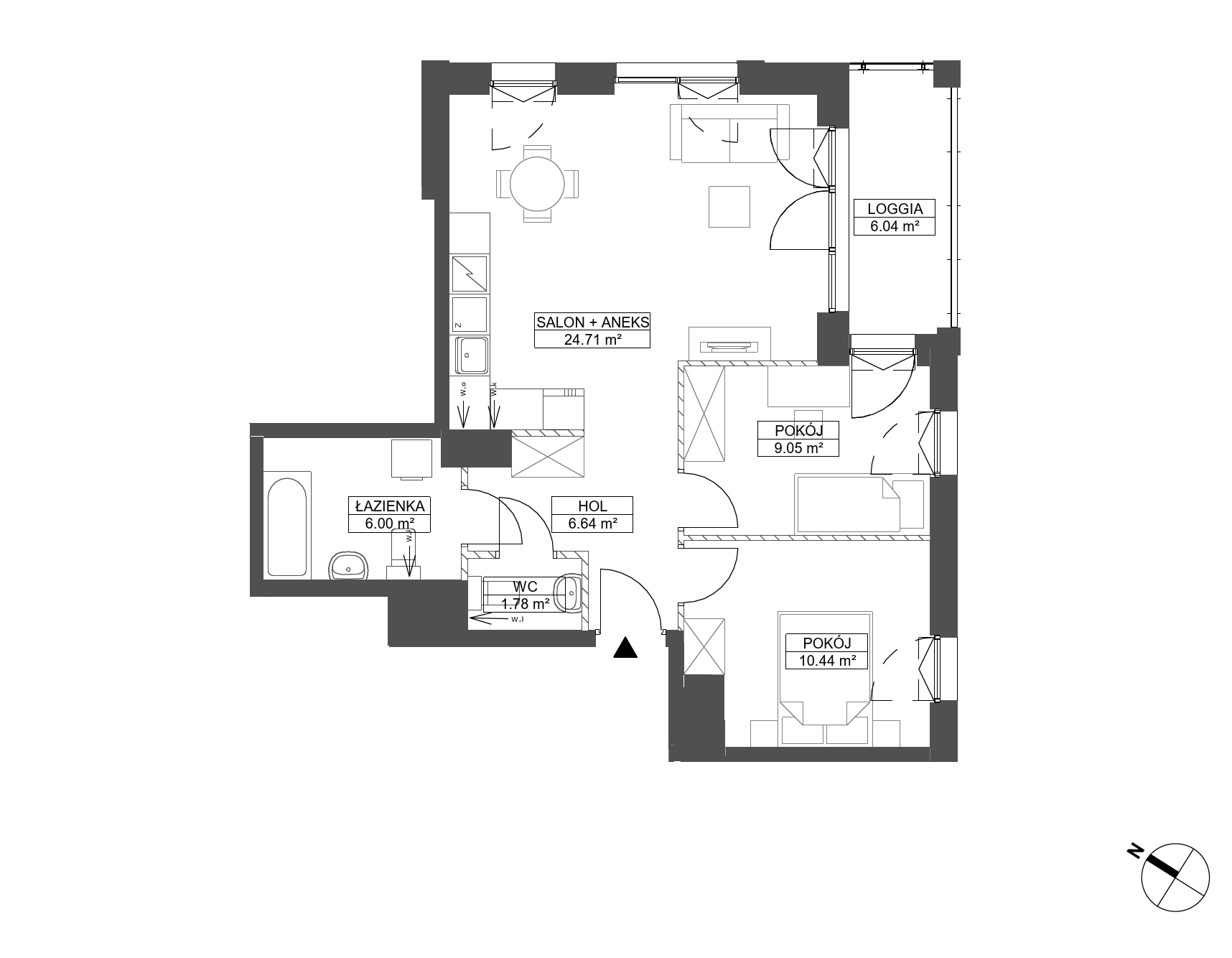 Plan 3 pok. 59m²