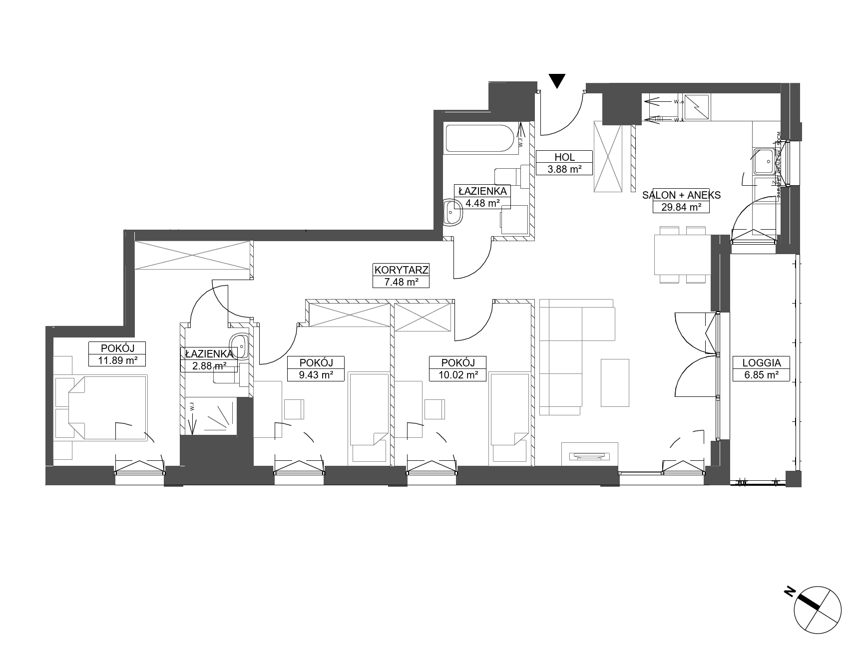 Plan 4 pok. 80m²