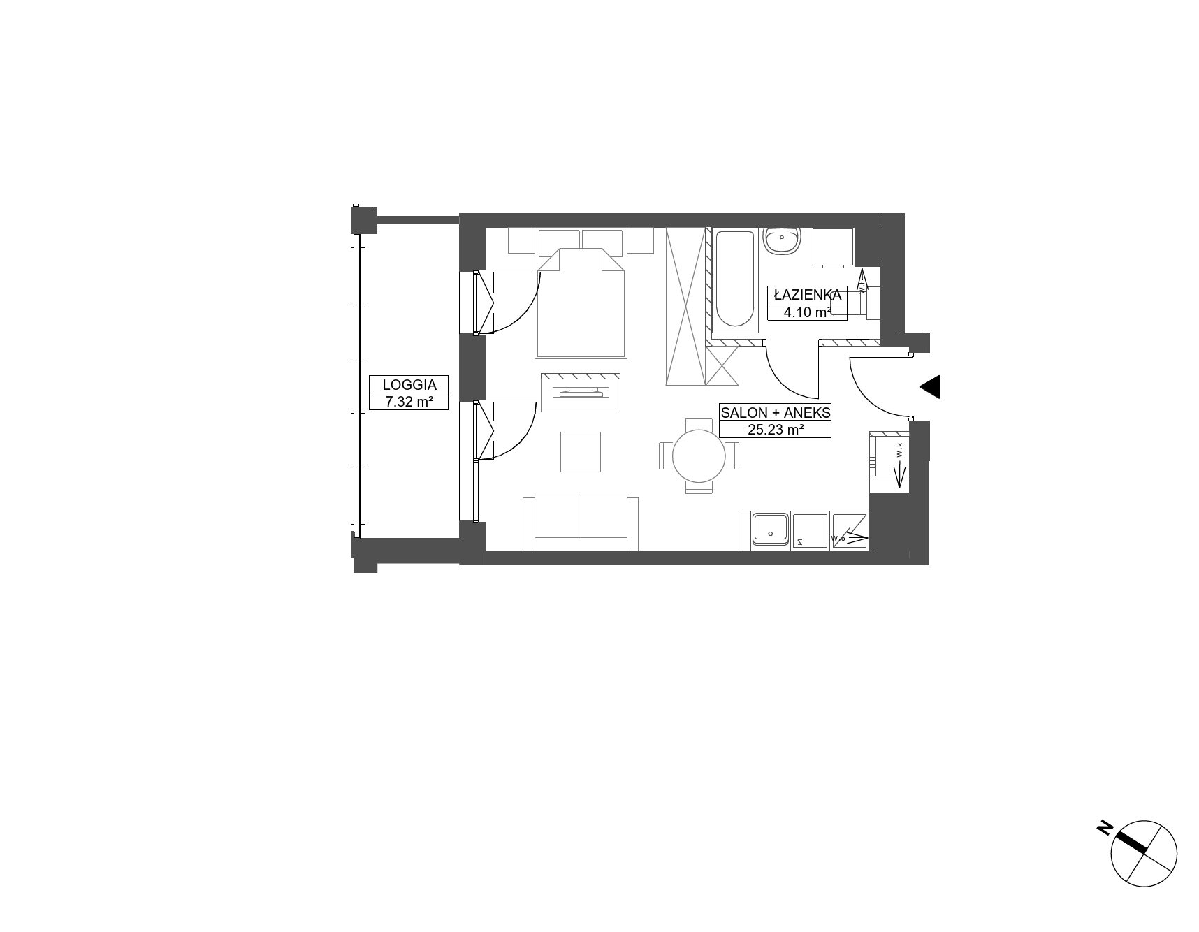 Plan 1 pok. 29m²