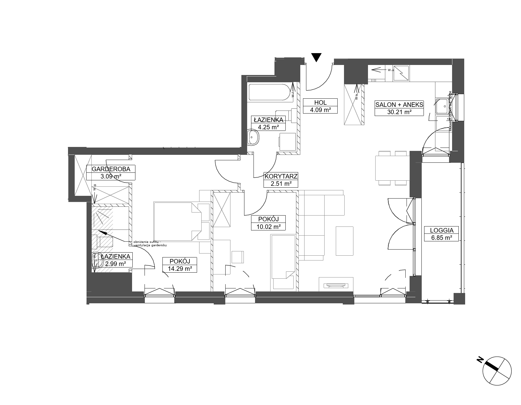 Plan 3 pok. 71m²