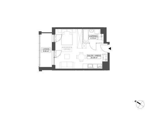 Plan 1 pok. 29m²