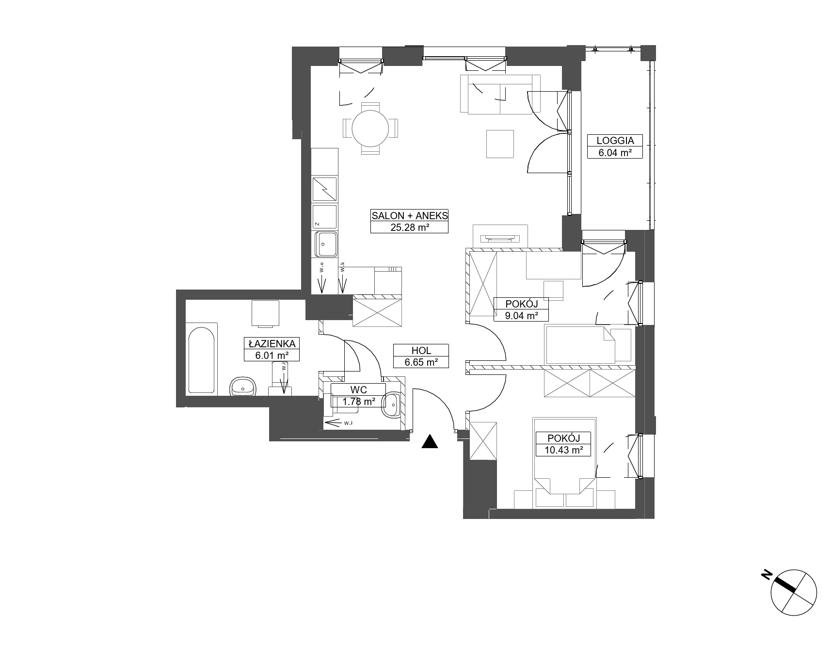 Plan 3 pok. 59m²