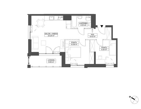 Plan 3 pok. 54m²