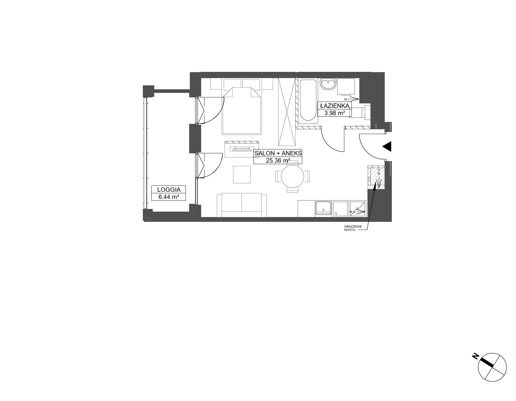 Plan 1 pok. 29m²