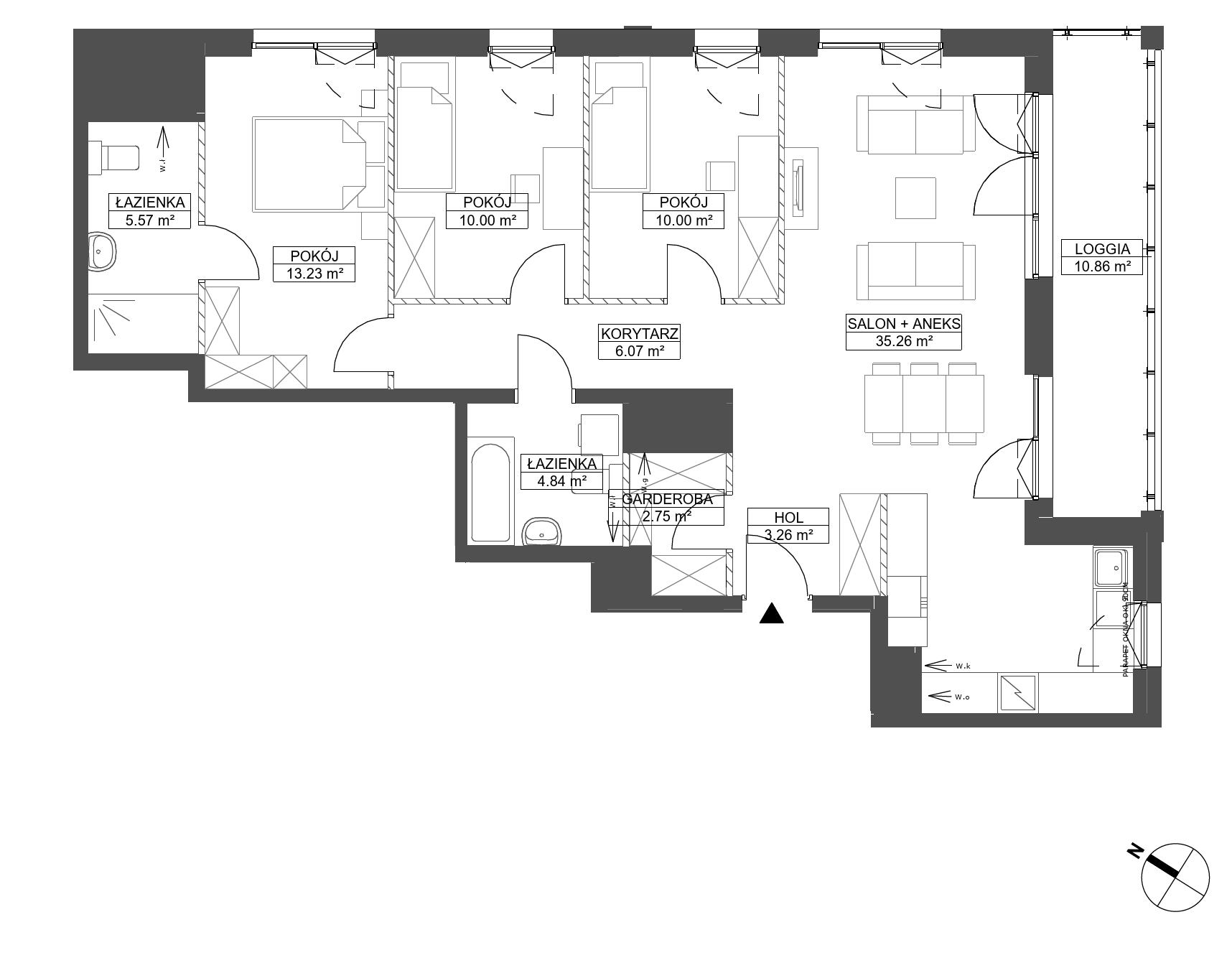 Plan 4 pok. 91m²