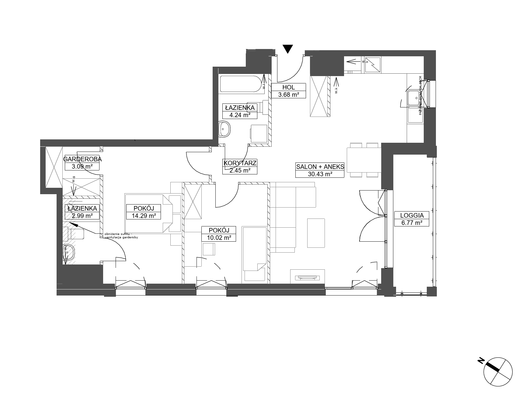 Plan 3 pok. 71m²