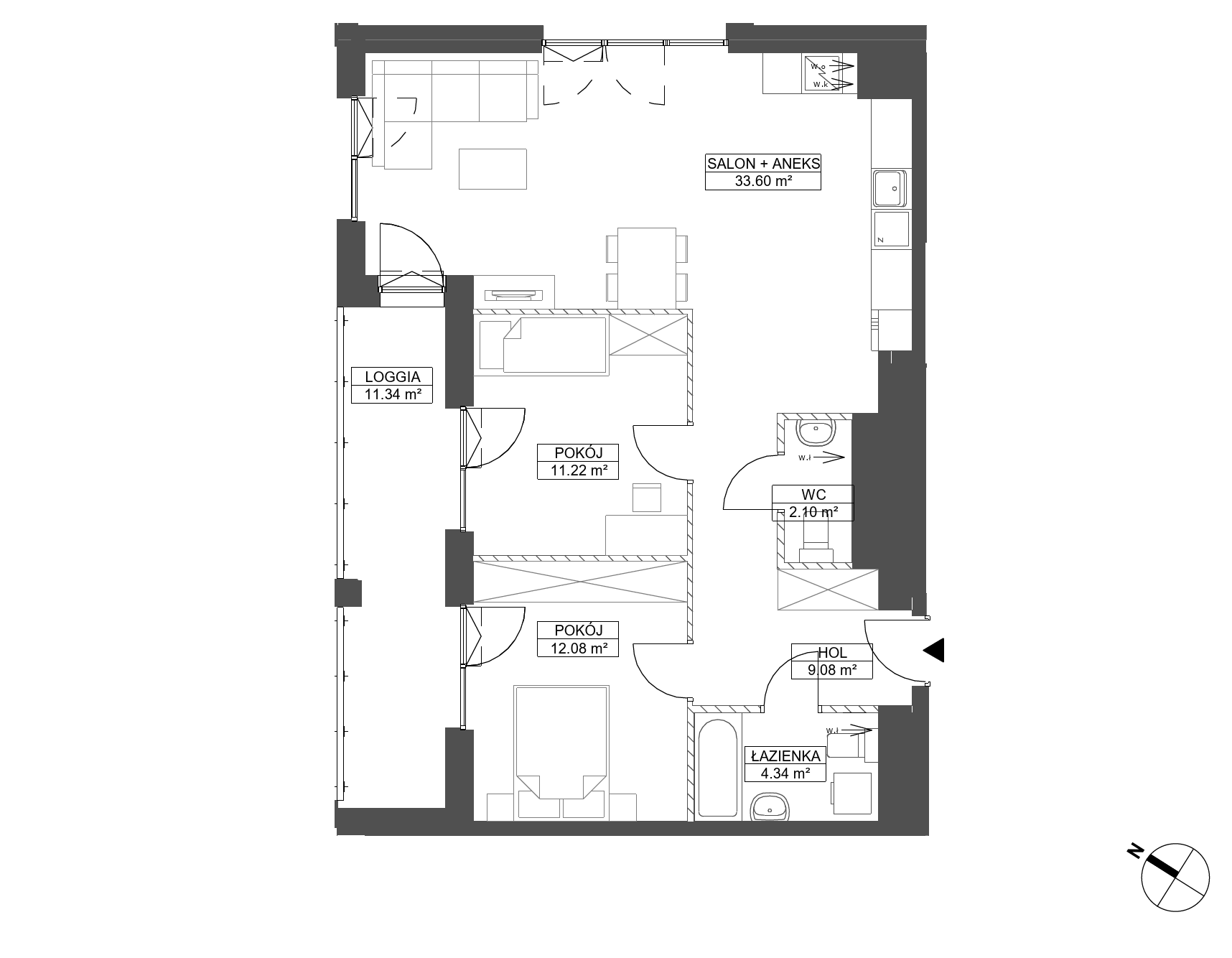Plan 3 pok. 72m²