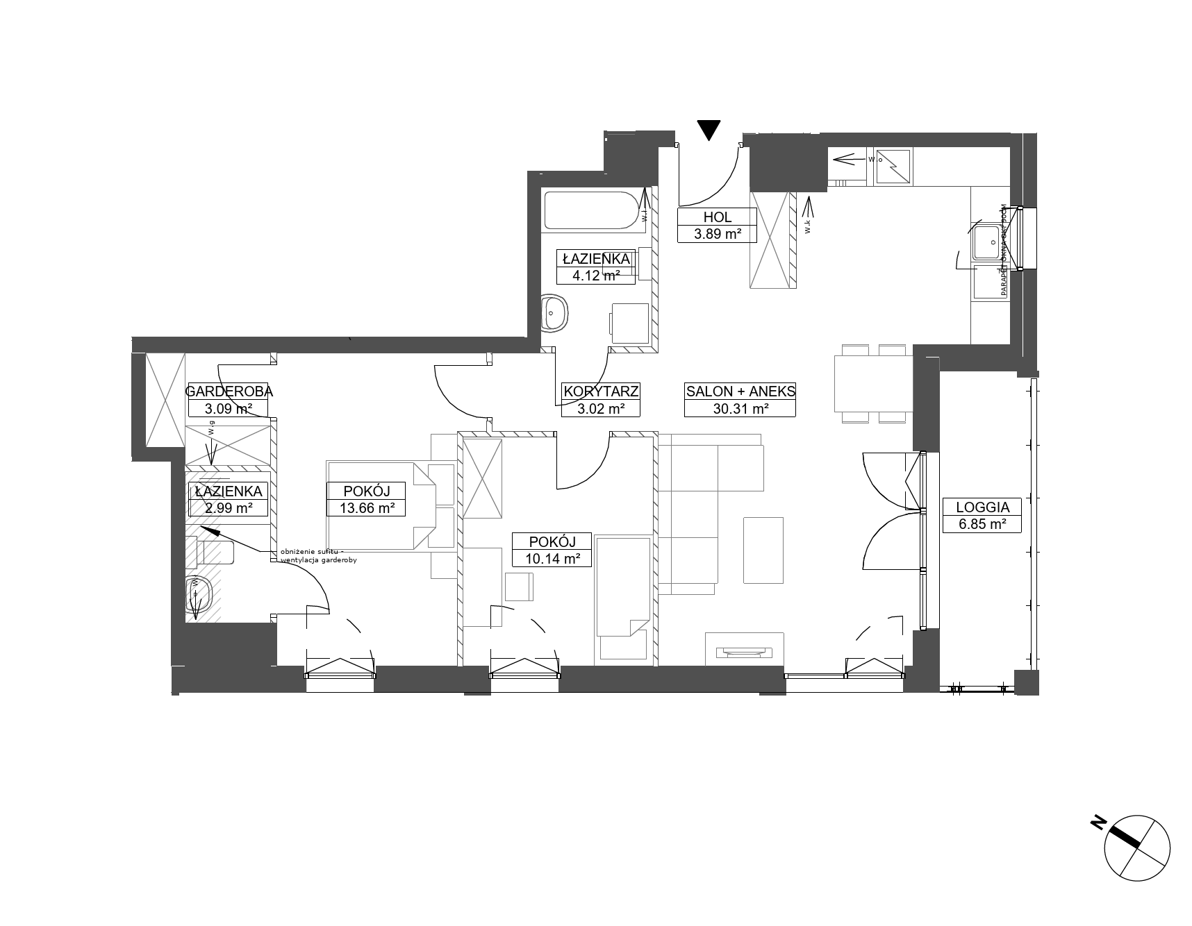 Plan 3 pok. 71m²