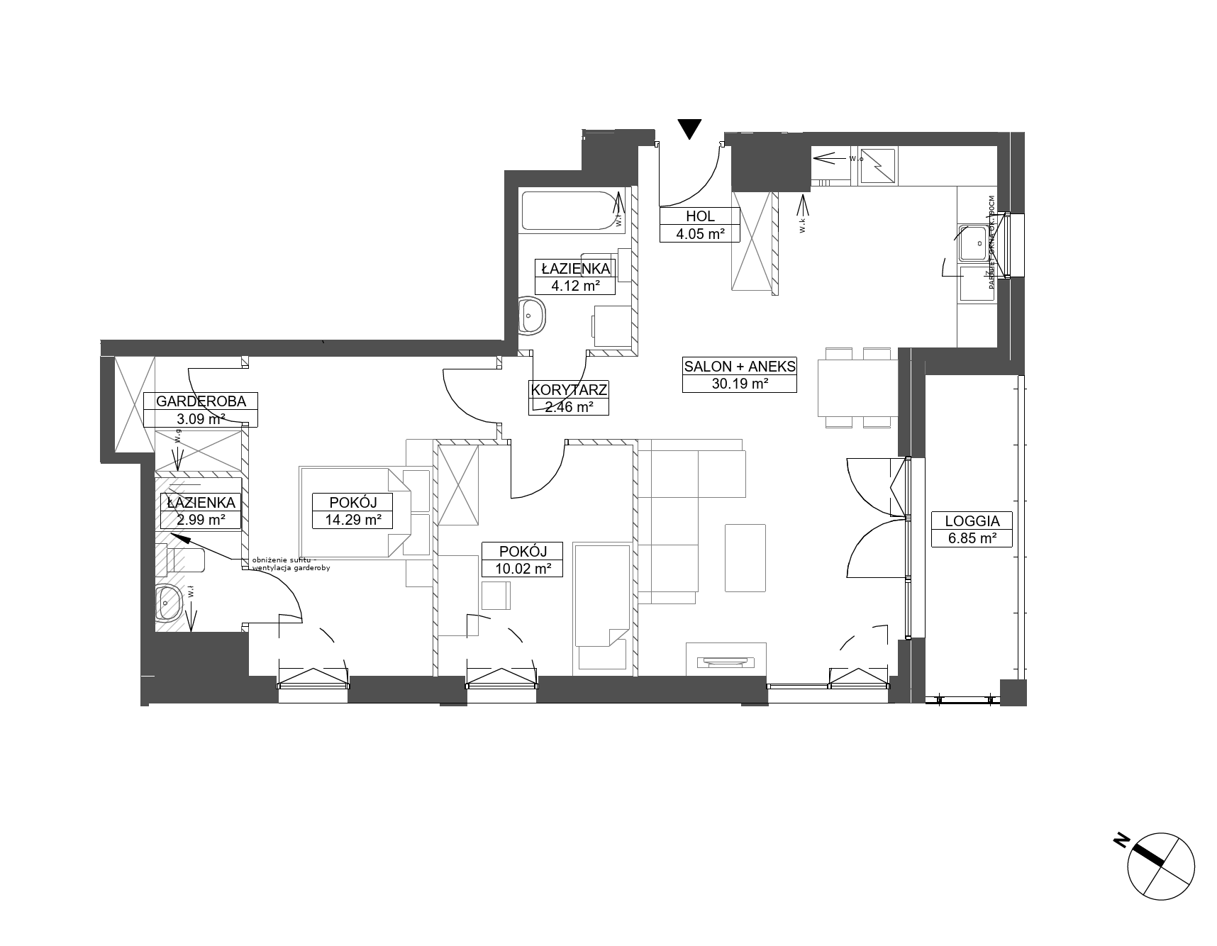 Plan 3 pok. 71m²