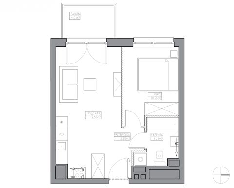 Plan 2 pok. 38m²