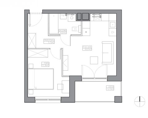 Plan 2 pok. 39m²