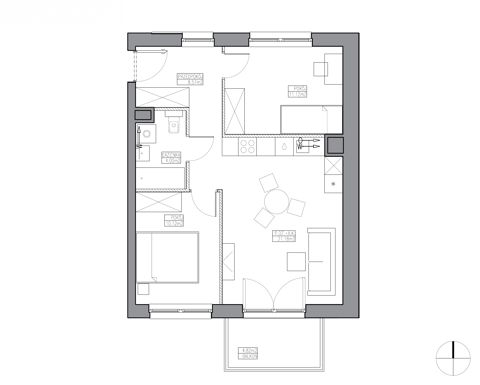 Plan 3 pok. 55m²