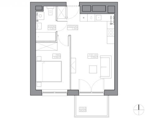 Plan 2 pok. 39m²