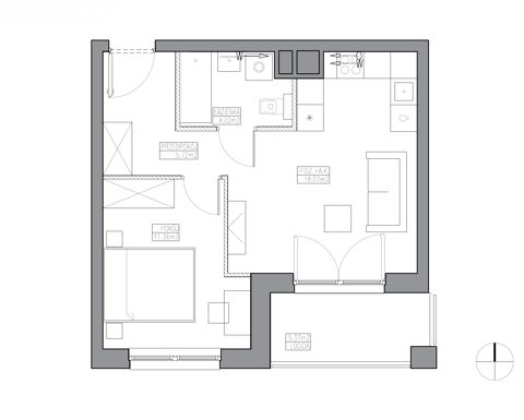 Plan 2 pok. 39m²