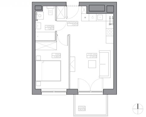 Plan 2 pok. 40m²