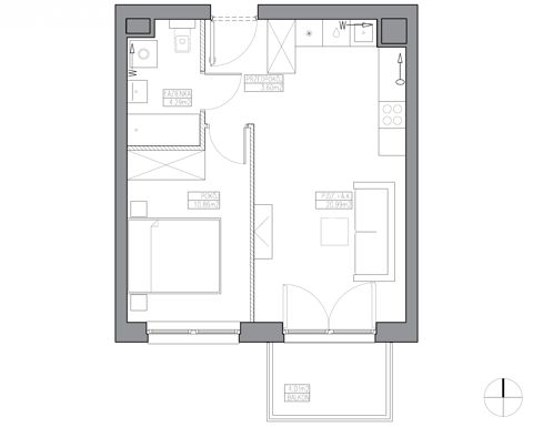 Plan 2 pok. 40m²
