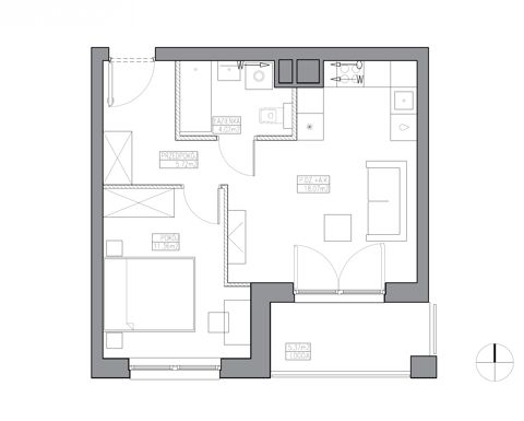 Plan 2 pok. 39m²
