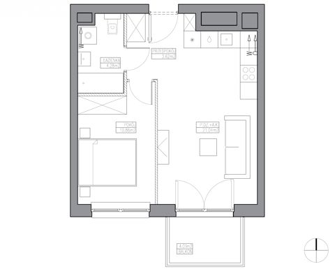 Plan 2 pok. 40m²