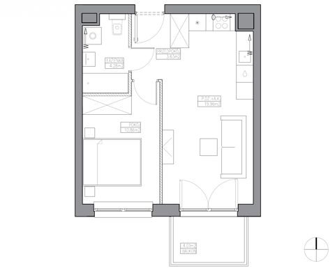 Plan 2 pok. 39m²
