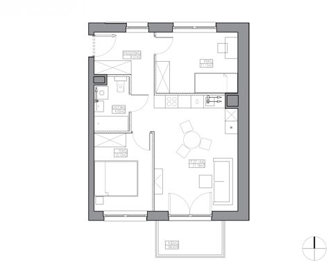 Plan 3 pok. 55m²