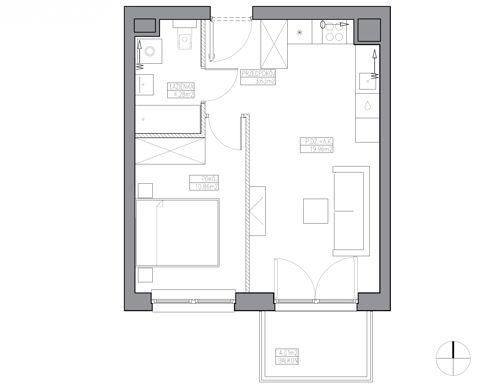 Plan 2 pok. 39m²