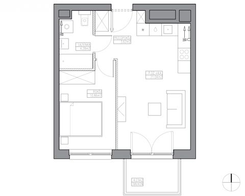 Plan 2 pok. 40m²