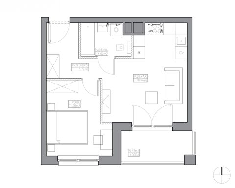 Plan 2 pok. 39m²