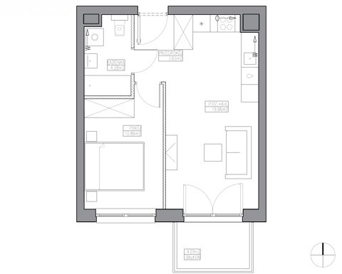 Plan 2 pok. 39m²