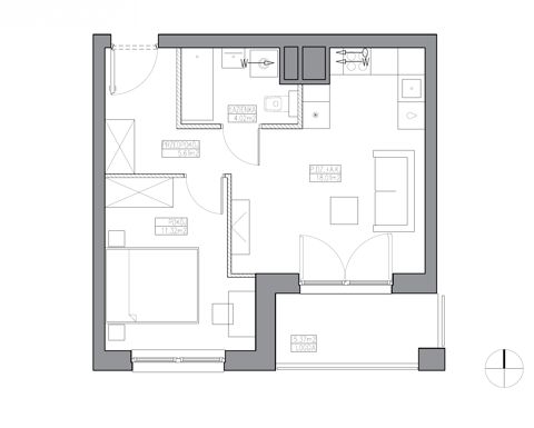 Plan 2 pok. 39m²