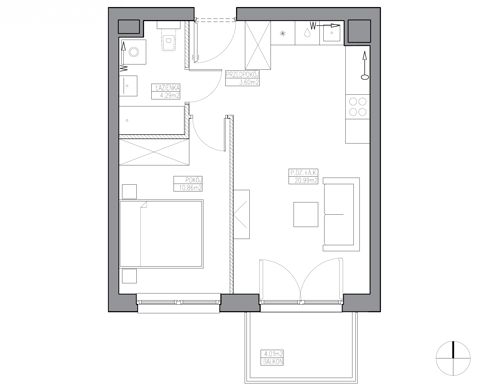 Plan 2 pok. 40m²