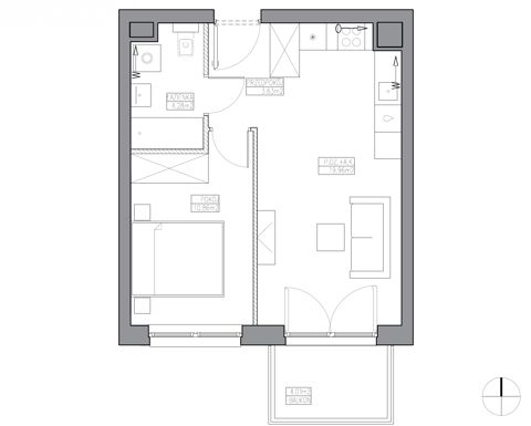 Plan 2 pok. 39m²
