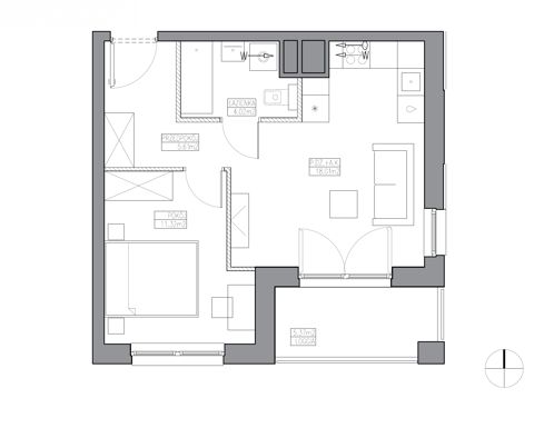 Plan 2 pok. 39m²