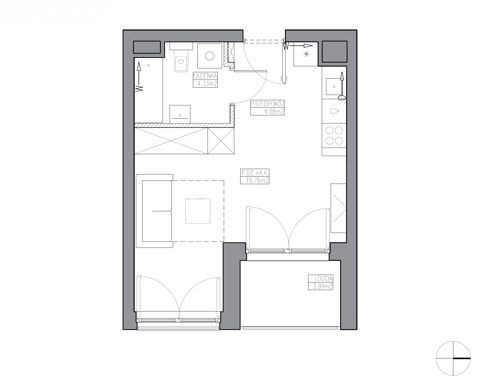 Plan 1 pok. 28m²