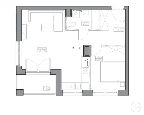 Plan 2 pok. 49m²