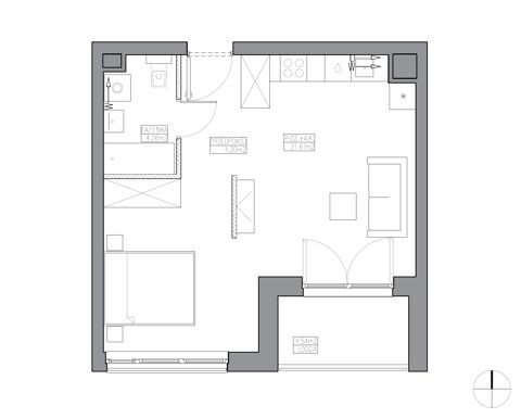 Plan 1 pok. 40m²