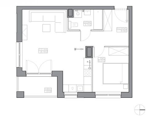 Plan 2 pok. 49m²