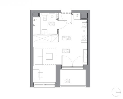 Plan 1 pok. 28m²