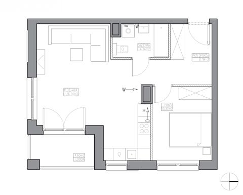 Plan 2 pok. 49m²