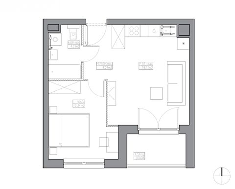 Plan 2 pok. 40m²