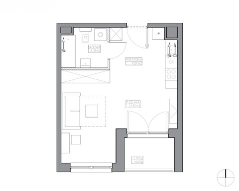 Plan 1 pok. 32m²