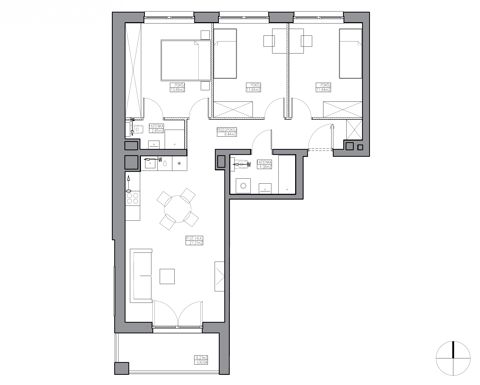 Plan 4 pok. 80m²