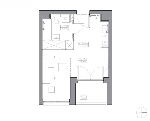 Plan 1 pok. 28m²