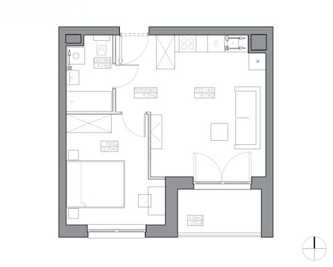 Plan 2 pok. 40m²