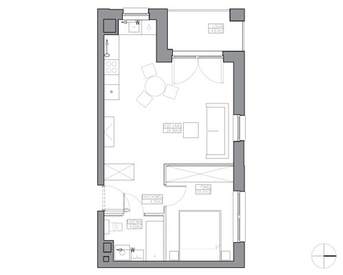 Plan 2 pok. 43m²